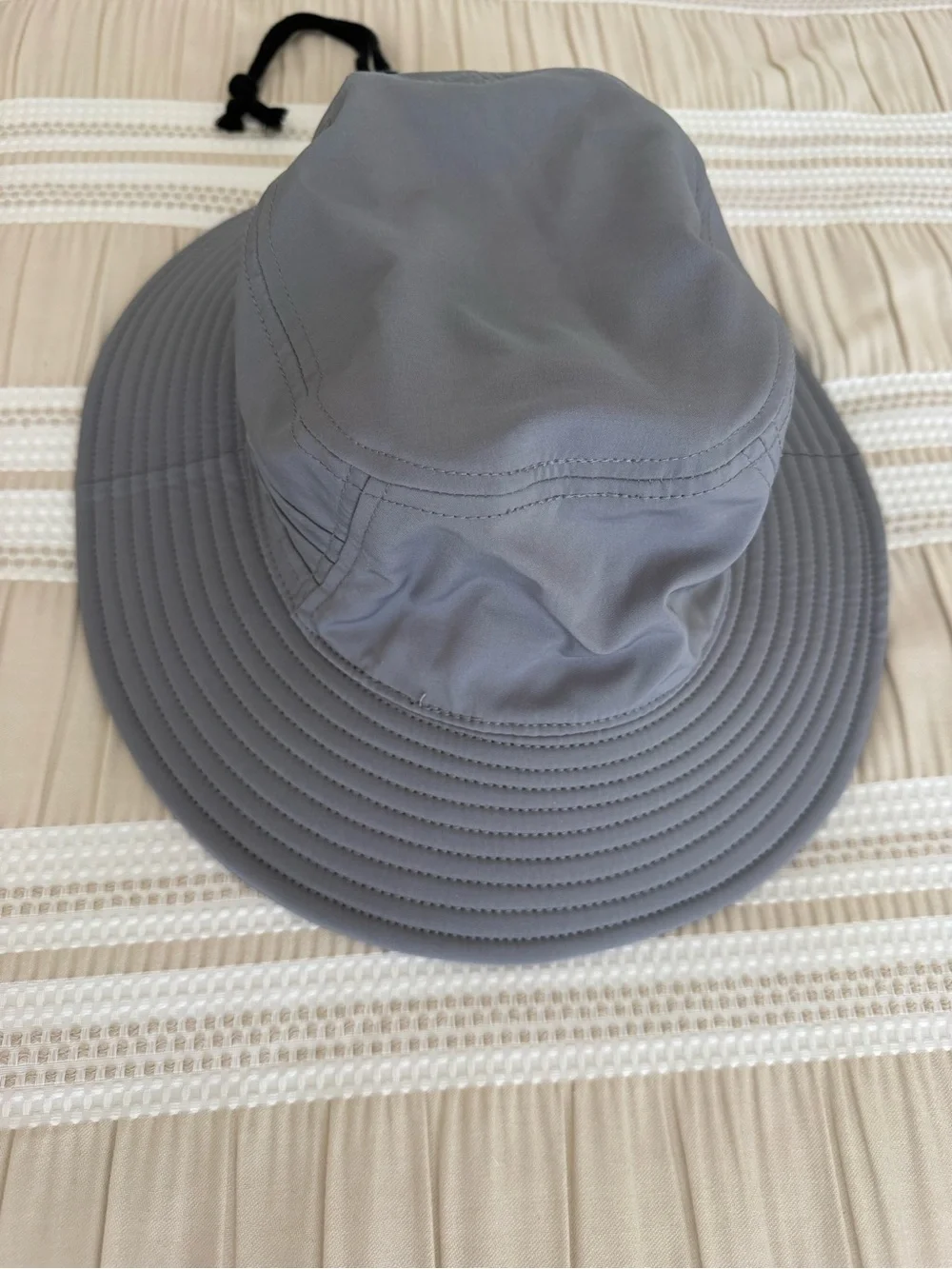 adidas Gray Bucket Hat with Chin Cord and Logo
